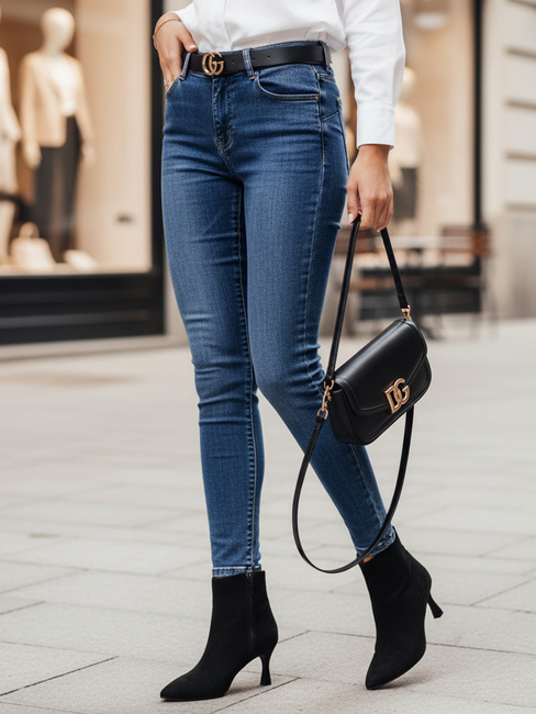 Ženske jeans hlače DIVETTI temno modre Dstreet UY2252