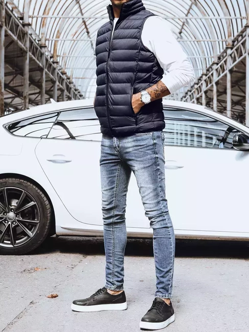 Moški prešiti telovnik v temno modri barvi Dstreet TX4130