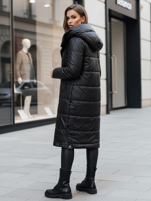 Ženska prehodna jakna ORVITA prešita s kapuco črna Dstreet TY5024z