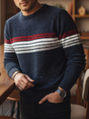 Moški črtast pulover v mornarsko modri barvi Dstreet WX2281
