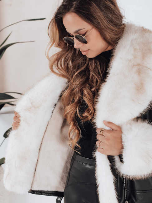 Ženska jakna ramones s krznom črna Dstreet TY5122