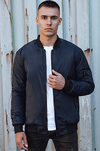 Moška prehodna jakna bomber mornarsko modra Dstreet TX4859