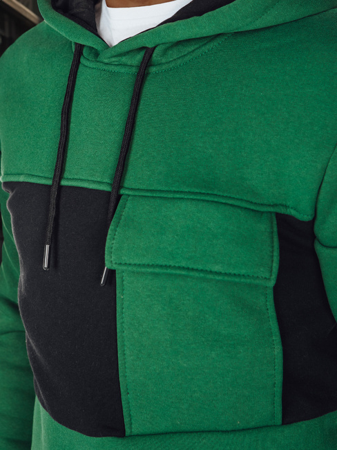 Moška majica s kapuco temno zelena Dstreet BX5910