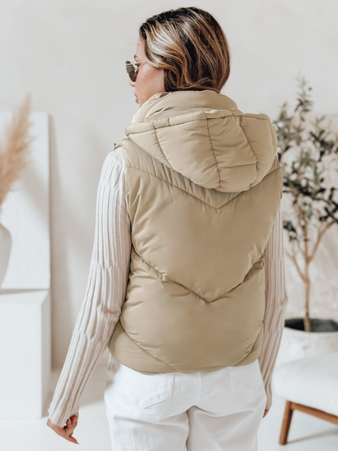 Ženski prešiti telovnik LIKEHUGS beige Dstreet TY4979