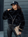 Ženska zimska krznena jakna SAVARA black Dstreet TY4693