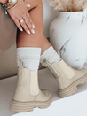 Ženski škornji LUXIBOOTS na platformi bež Dstreet ZY0487