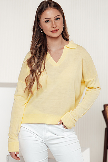 Ženski pulover VISTILLA lemon Dstreet MY2415