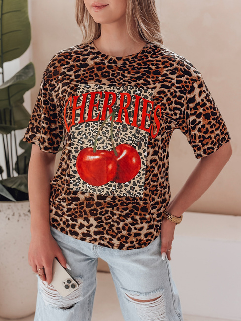 Ženska majica oversize v črtasti bež barvi ZESTSTYLE Dstreet RY2841