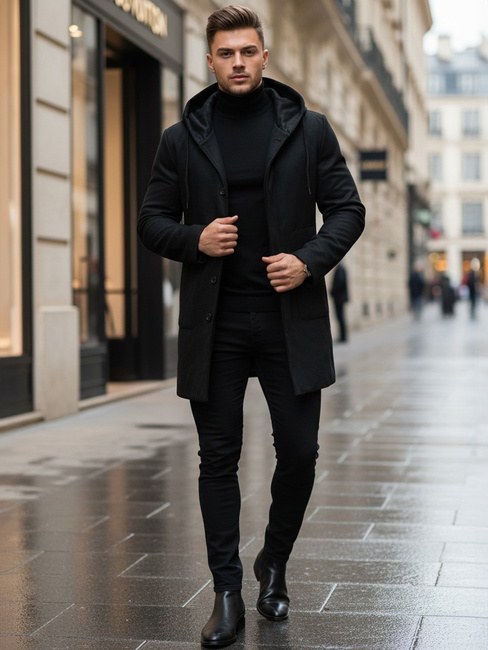 Moški zimski plašč Barva Črna DSTREET CX0444