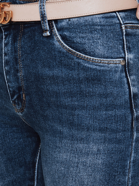 Ženske oprijete kavbojke modre barve Dstreet UY2815