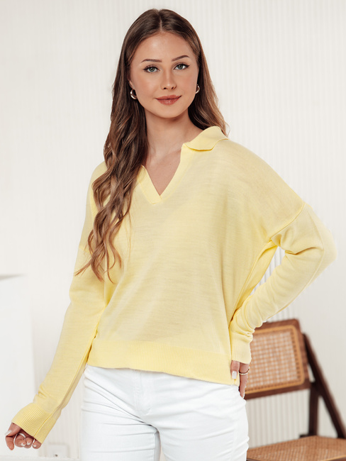 Ženski pulover VISTILLA lemon Dstreet MY2415