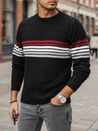 Moški črtasti pulover črne barve Dstreet WX2322