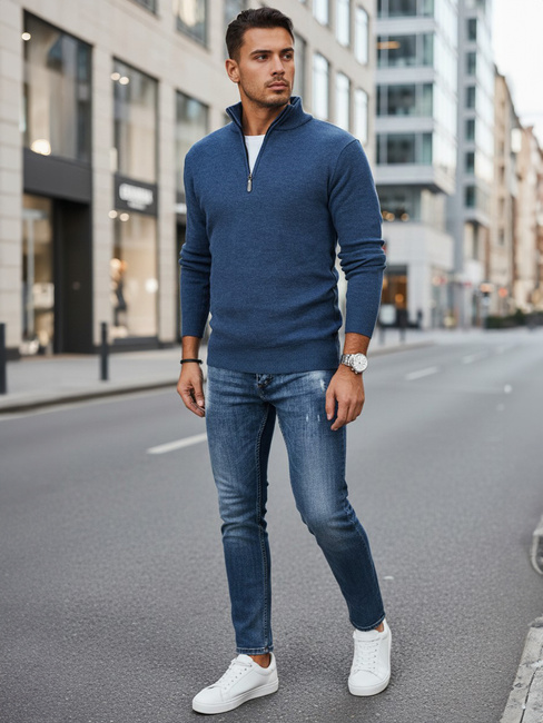 Moški pulover v mornarsko modri barvi Dstreet WX2340