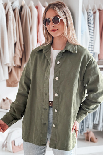 Ženska prehodna srajčna jakna oversize KOSMOJACK khaki Dstreet TY4840