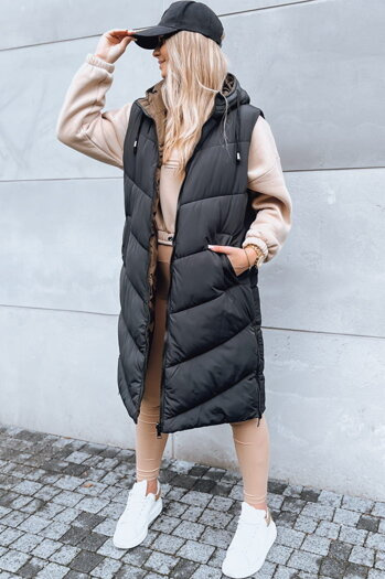 Ženski prešit telovnik GERIAT Barva Črna DSTREET TY3838