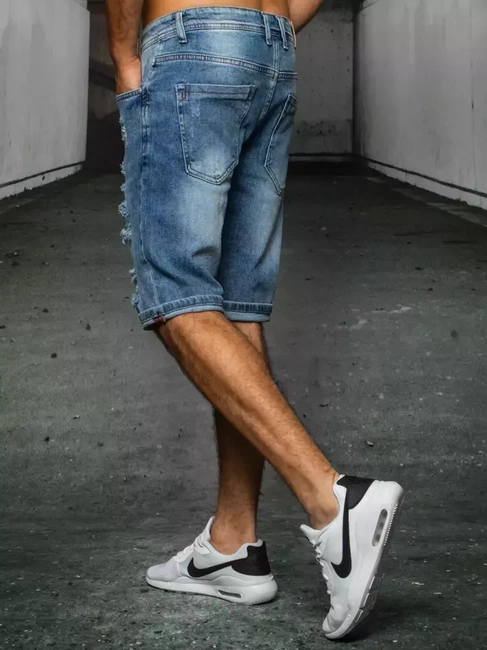 Moške jeans kratke hlače Barva Modra DSTREET SX1516
