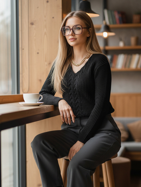 Ženski dolgi pulover CANDIS Barva Črna DSTREET MY1806