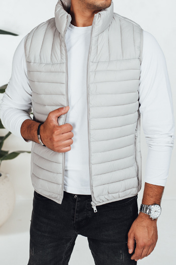 Moški prešiti telovnik svetlo sive barve Dstreet TX5080