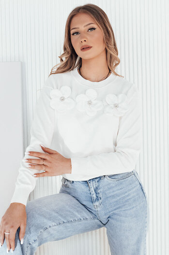 Ženski dolgi pulover SOITE Barva Bela DSTREET MY2292