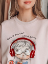 Ženska bluza s potiskom LALA VIBE roza Dstreet BY1505