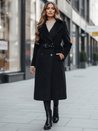 Ženski zimski plašč classic trench black Dstreet NY0762z