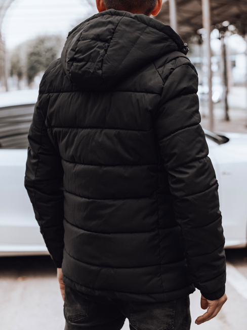 Moška prešita zimska jakna s kapuco črna Dstreet TX4895