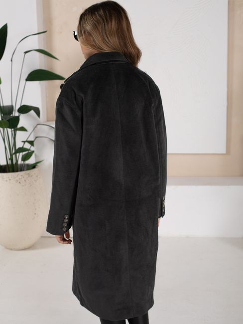 Ženski zimski plašč dolg oversize črn Dstreet NY0765