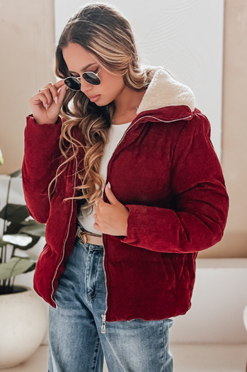 Ženska manšestrska jakna TRENDYGLAM burgundska Dstreet TY4942