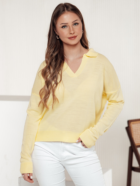 Ženski pulover VISTILLA lemon Dstreet MY2415