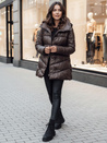 Ženski prešiti zimski plašč s kapuco BLOOM mocha Dstreet TY4517z