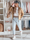 Ženska prešita bomber jakna GLAMCIX beige Dstreet TY4784