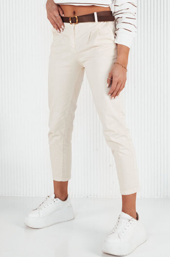 Ženske hlače casual CHITRAS Barva Ecru DSTREET UY1884