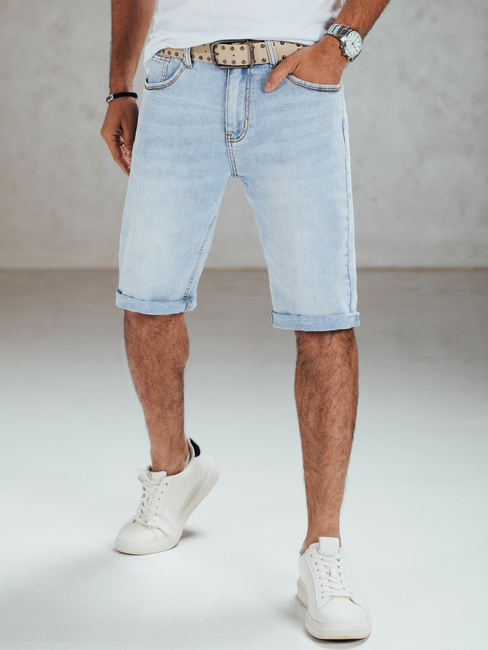Moške modre kratke hlače iz džinsa s pasom Dstreet SX2559