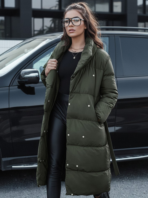 Ženski zimski dolgi prešiti plašč FAVI green Dstreet TY4576