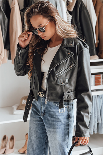 PALIGOR ženska usnjena jakna črna Dstreet TY4160