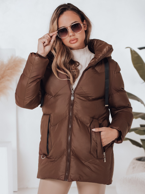 Ženske zimske jakne SALVONA brown quilted Dstreet TY4998