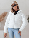 Ženska kratka puhovka GLAMVO s kapuco bela Dstreet TY4952
