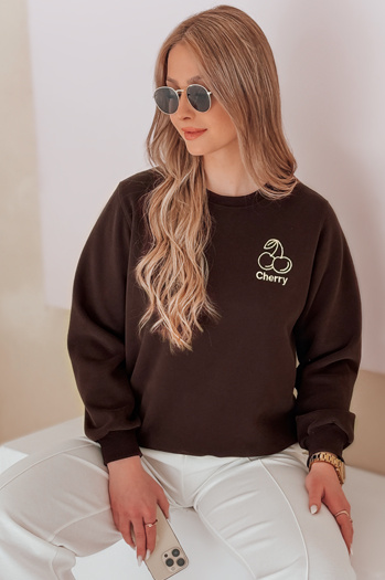 Ženska prevelika majica z vezenjem CHERSOFT rjava Dstreet BY1401