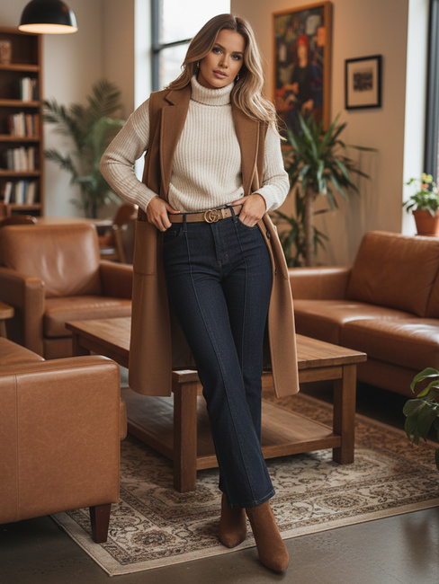 Ženske ravne hlače iz džinsa CLASSIFIT mornarsko modra Dstreet UY2665