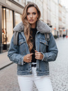 Ženska jeans jakna FURDENIM s krznom svetlo modra Dstreet TY4755z