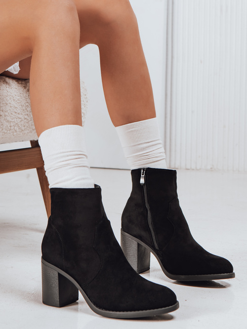 Ženski semiš škornji črni Dstreet ZY1247