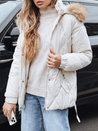 Ženska zimska prešita jakna s kapuco bela Dstreet TY5236