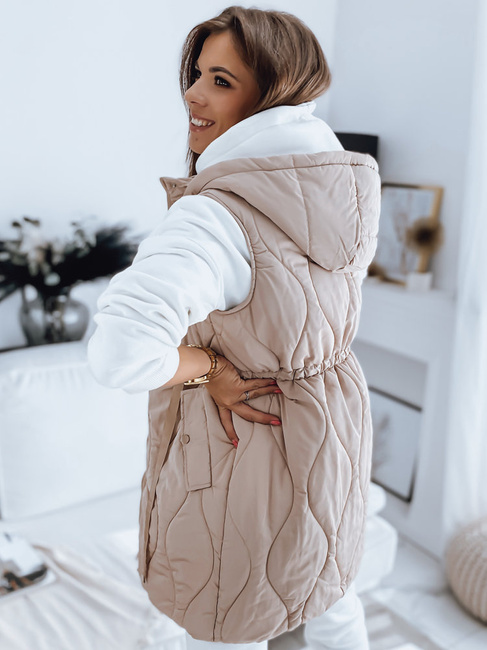 Ženski brezrokavnik WELIA bež Dstreet TY3295