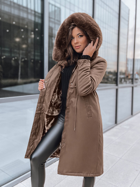 Ženska zimska jakna parka LUSTER coffee Dstreet TY3956