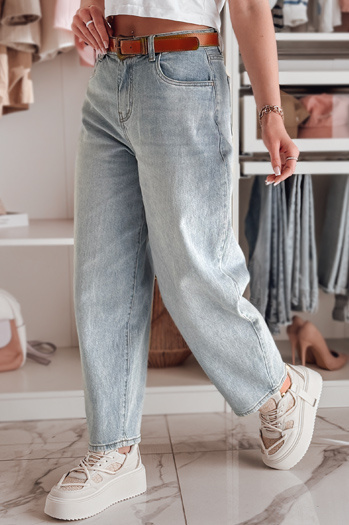 Ženske jeans hlače s pasom NEWFLOVER blue Dstreet UY2435