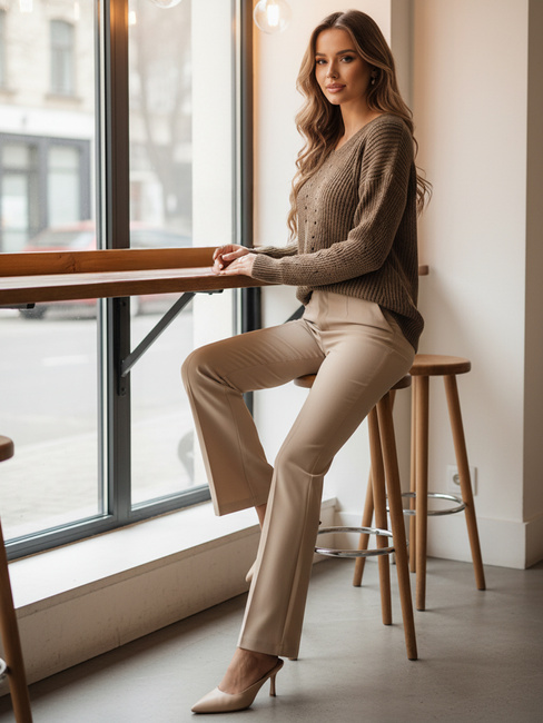 Ženski pulover MONAVIA beige Dstreet MY2405