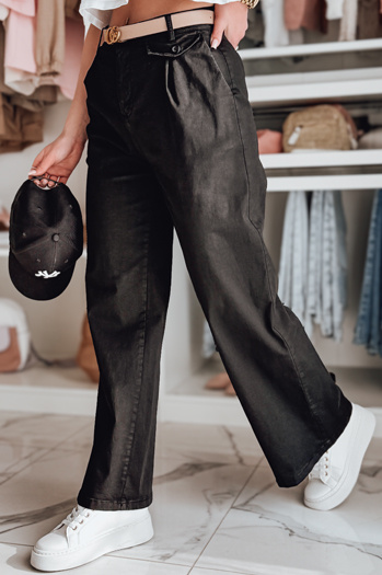 Ženske široke hlače MOBISKA black Dstreet UY2621