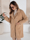 Ženski zimski plašč Teddy krzno beige Dstreet NY0757
