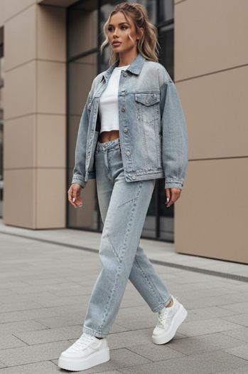 Ženske široke hlače iz džinsa WIDENO blue Dstreet UY2492