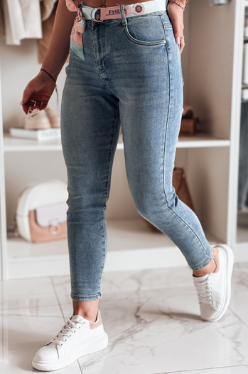 Ženske hlače iz džinsa s pasom TRENDLINE blue Dstreet UY2478